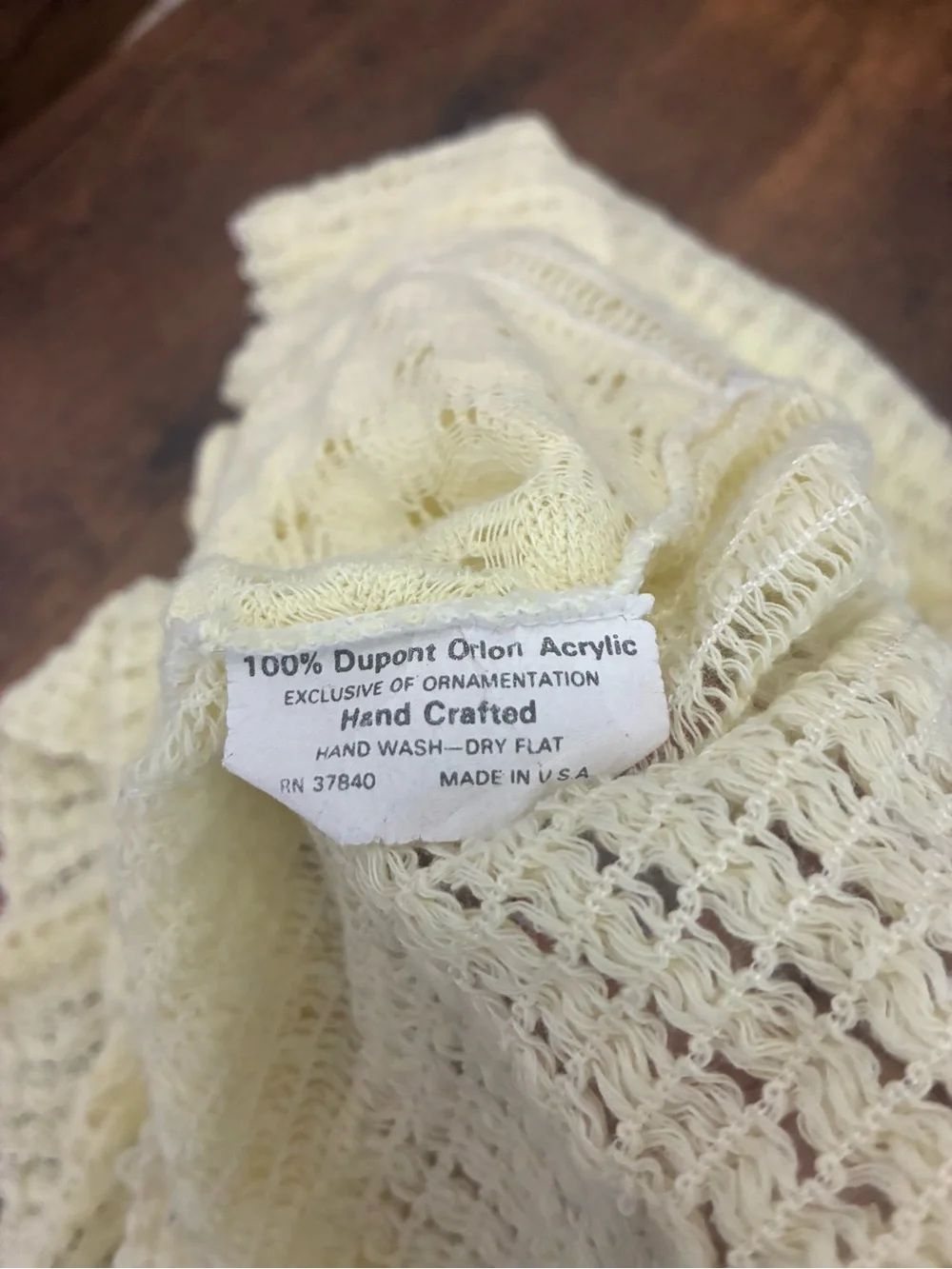 Vintage Handcrafted Yellow Crochet Baby Blanket